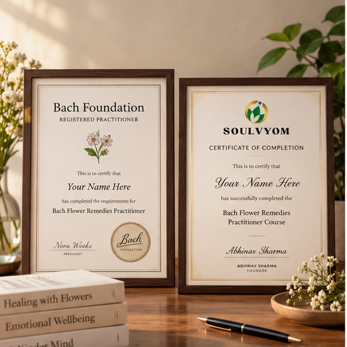 Two different training certificates shown side by side.